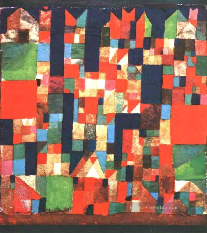 Stadtbild mit Rot und G Paul Klee Ölgemälde